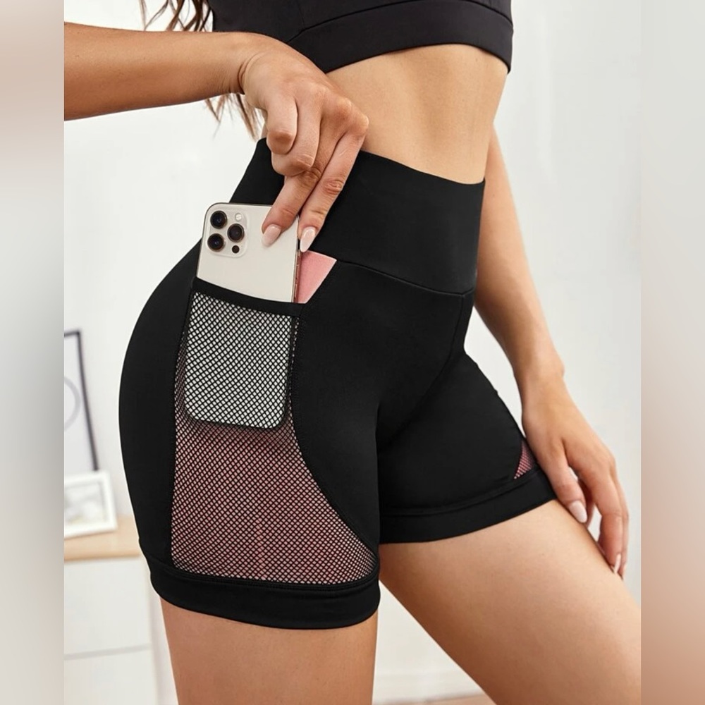 Color block mesh sports shorts